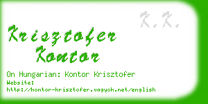 krisztofer kontor business card